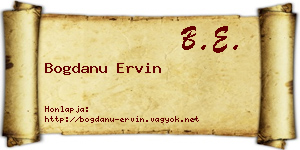 Bogdanu Ervin névjegykártya