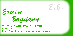 ervin bogdanu business card